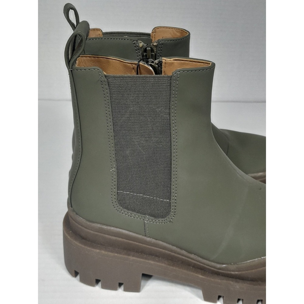 Vionic Karsen Lugged Sole Chelsea Boots Waterproof Bootie Shoes Women Sz 5 Green - Picture 12 of 15